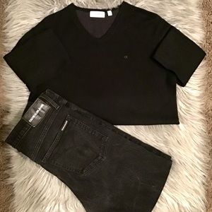 Calvin Klein Sweater Black Mens Size Medium